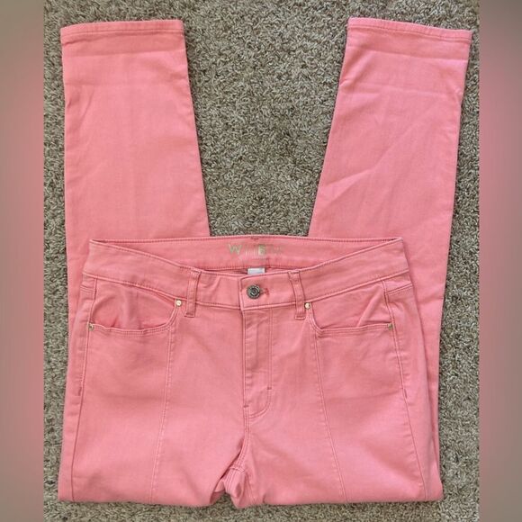 White House Black Market NWOT Ankle Coral Pink Jeans - Picture 3 of 13